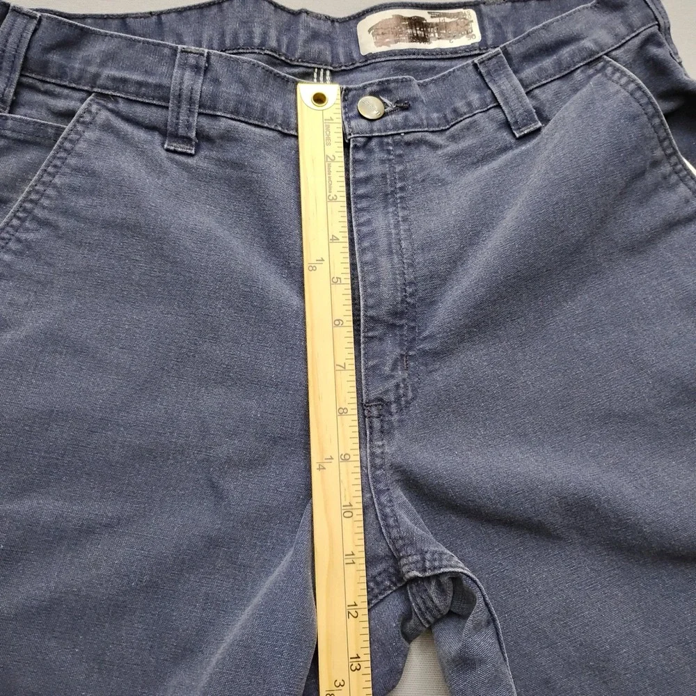 Carhartt Mens Dungaree Fit Canvas Work Pants Navy Blue 34x32 Utility Carpenter